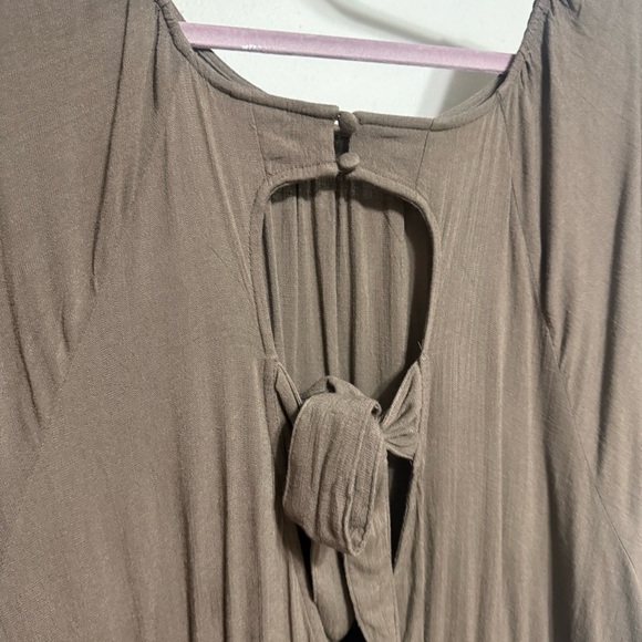 Torrid Taupe Mini Rayon Slub Puff Sleeve Skater Dress Size 3X - Picture 4 of 8